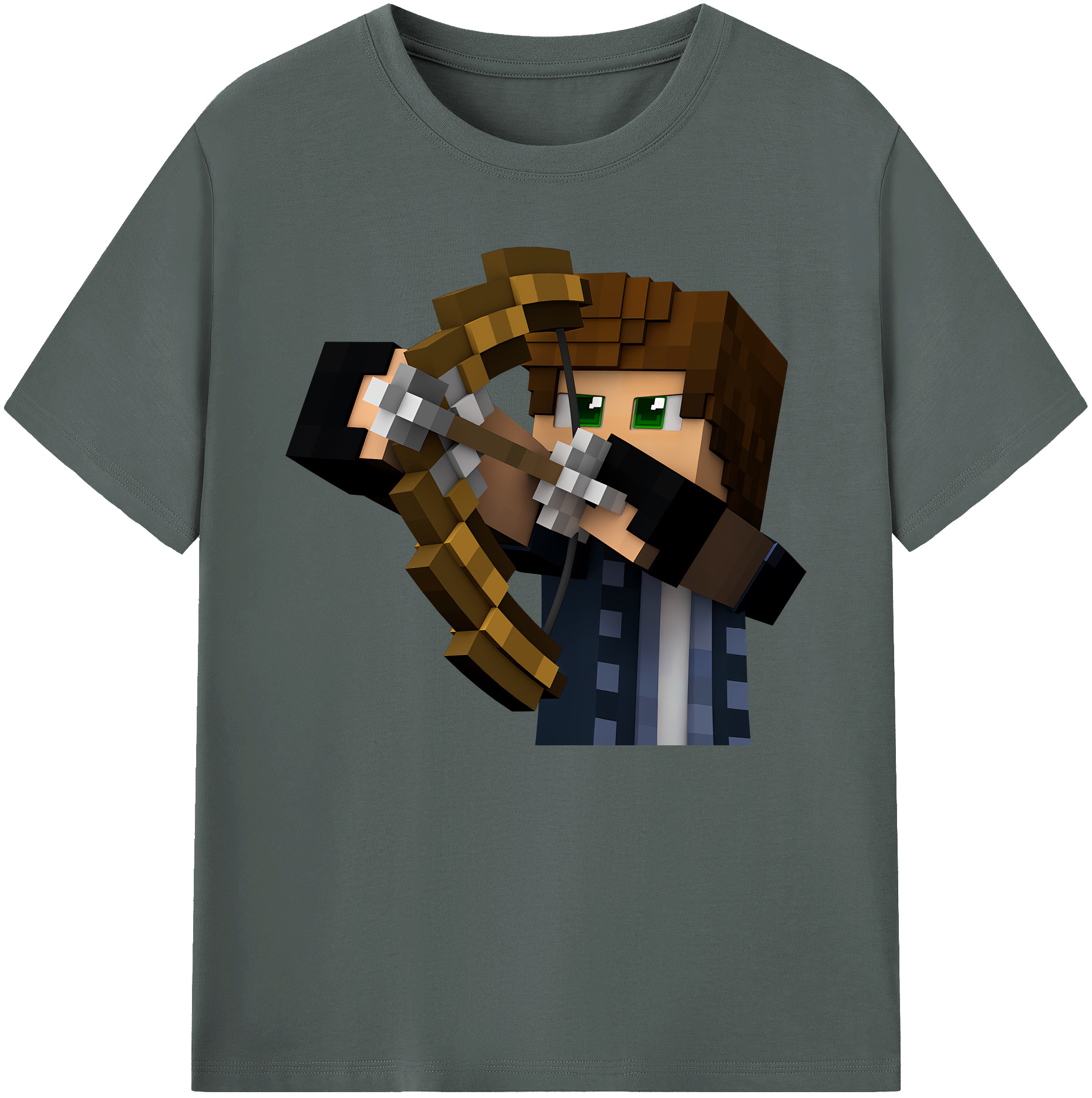 （画像用） マインクラフト ブロックの世界 Minecraft MC Block world 綿100％ メンズ半袖Tシャツ｜肌触りやわらか＆通気性
